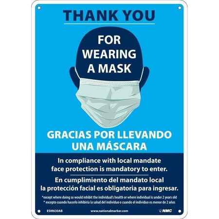 THANK YOU FOR WEARING A MASK,, ESM630PB